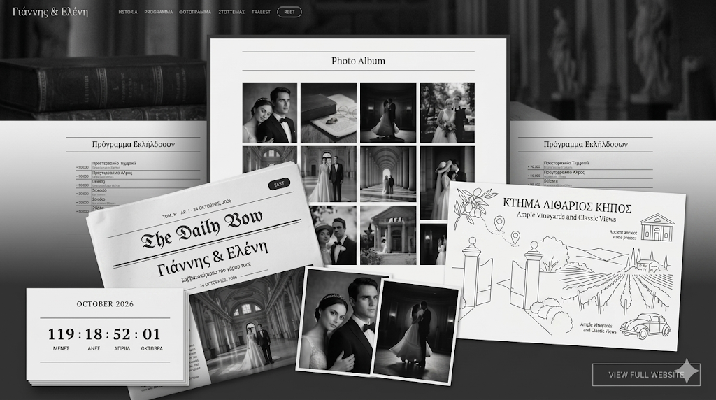 The Daily Vow wedding website template preview